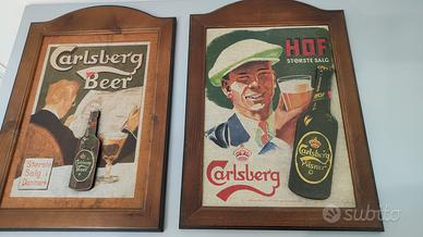 5 quadri in legno birra Carlsberg 