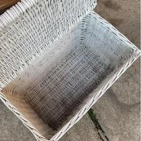 Cassapanca - baule in vimini bianca con coperchio