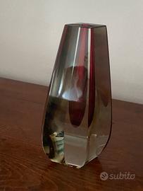 Vaso Cristallo Boemia sfaccettato Art Decó