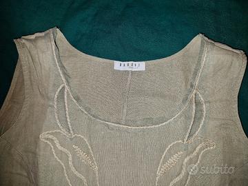 vestito lino verde salvia