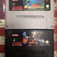 set 2 cartucce giochi super nintendo 