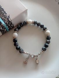 Bracciale uomo con agata bianca 💙 LuaCreazioni 💙