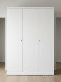 Armadio bianco moderno 3 ante e cassettiera