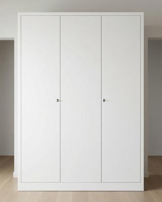 Armadio bianco moderno 3 ante e cassettiera