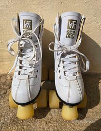 Pattini a rotelle quad KRF SCHOOL bianchi tg 38