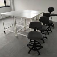 Tavoli alti su rotelle 80×80 cm – come nuovi