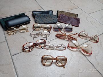 occhiali vintage lotto 10 pezzi 
