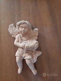 Trio Angioletti in Terracotta da Parete- 3 Putti