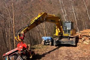 Komatsu PW 200-7 con Woody WH6
