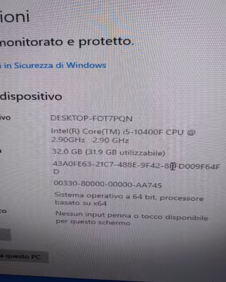 pc i5 10400f 32gb ram 128nvme.