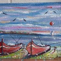 Quadro tempera materico a rilievo