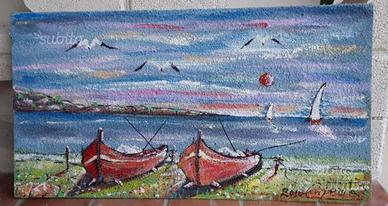 Quadro tempera materico a rilievo