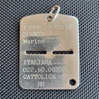 Piastrina militare originale arruolamento anni 70 