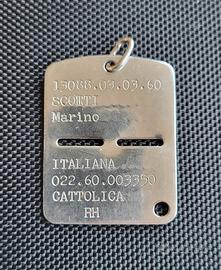 Piastrina militare originale arruolamento anni 70 