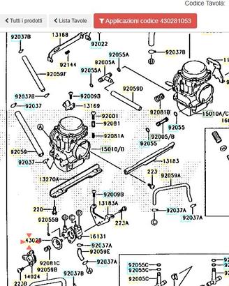 Diaframma Kawasaki KLE500 430281053