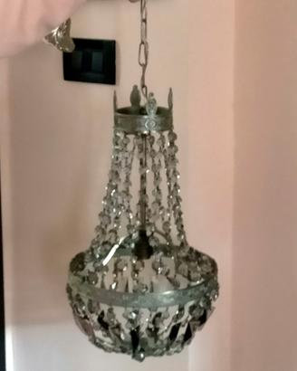 LAMPADARIO A MONGOLFIERA A SOSPENSIONE ANNI 40/50