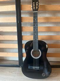 Chitarra Acustica Nera + Accessori (Tuner & Corde 
