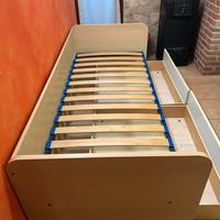 Letto singolo con cassetti contenitore