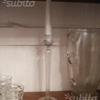 Coppia di portacandele antico in cristallo