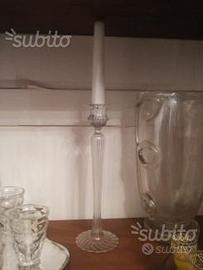 Coppia di portacandele antico in cristallo