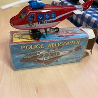 Elicottero latta gioco vintage elettronico wind up