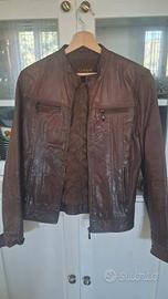 Giacca in pelle marrone da donna taglia 42