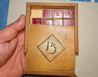 Antico Gioco del 15 1920/1930 Legno Vintage toys