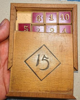 Antico Gioco del 15 1920/1930 Legno Vintage toys