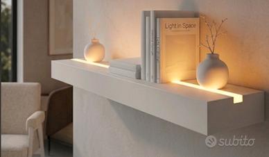 Mensola Design con LED a Batteria | 100cm Già Pron