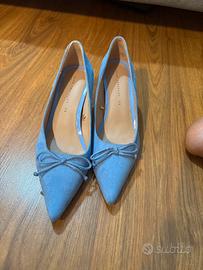 Scarpe taco 4cm azzuro 38