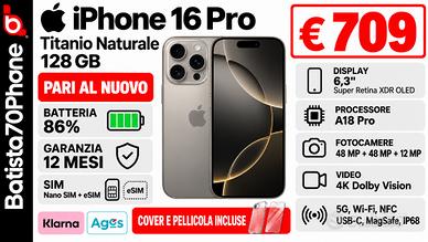 Apple iPhone 16 Pro Titanio Naturale 128 GB