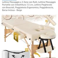 Lettino Pieghevole in pelle beige 