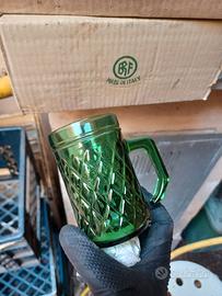 Set 12 bicchieri birra,vino in vetro anni 50