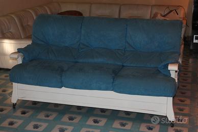 divano letto 3 posti legno e alcantara