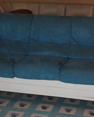 divano letto 3 posti legno e alcantara