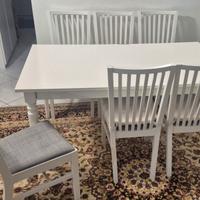 Tavolo Ikea ROSENTORP allungabile con 6 sedie