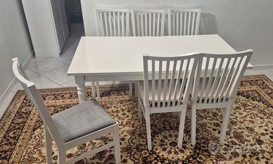 Tavolo Ikea ROSENTORP allungabile con 6 sedie