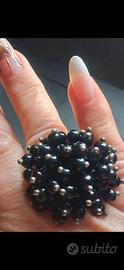 Statement Ring  Onice Nero e Argento 925