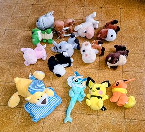 Lotto 14 pupazzi animali serie Big Headz Pokemon