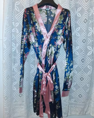 Vestaglia Donna a Kimono Fruscio in raso satinato