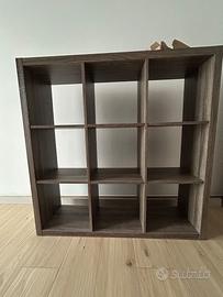 Libreria / Scaffale a 9 cubi (3x3) - Effetto legno