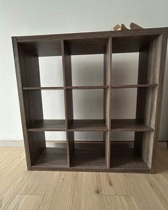 Libreria / Scaffale a 9 cubi (3x3) - Effetto legno