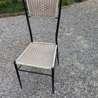 coppia sedie vintage intrecciate in plastica 