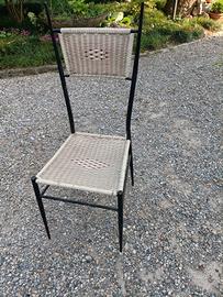 coppia sedie vintage intrecciate in plastica 