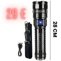 Torcia LED Super Potente Professionale USB 1600 LM