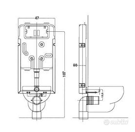 Cassetta wc sospeso Its Todini pulsante pneumatic 