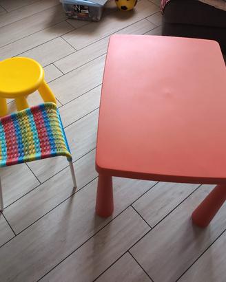 Tavolo Ikea bambini + sedia + sgabello