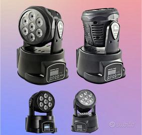 PROIETTORE LED RGB TESTA MOBILE ROTANTE LUCI DISCO
