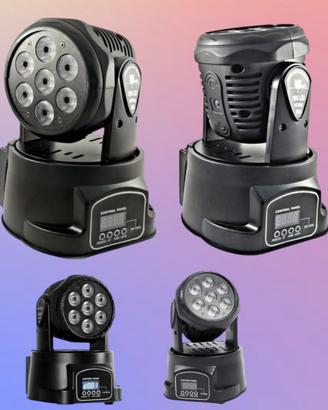 PROIETTORE LED RGB TESTA MOBILE ROTANTE LUCI DISCO