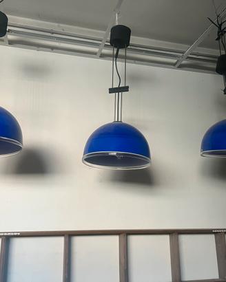 TRE LAMPADE VETRO BLU MURANO